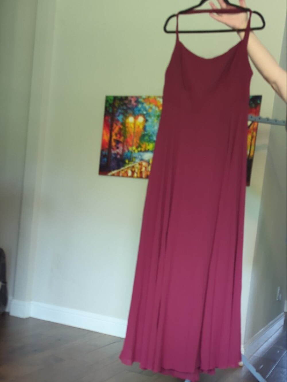 Lulu's Wine Red Sleeveless Chiffon Maxi Dress